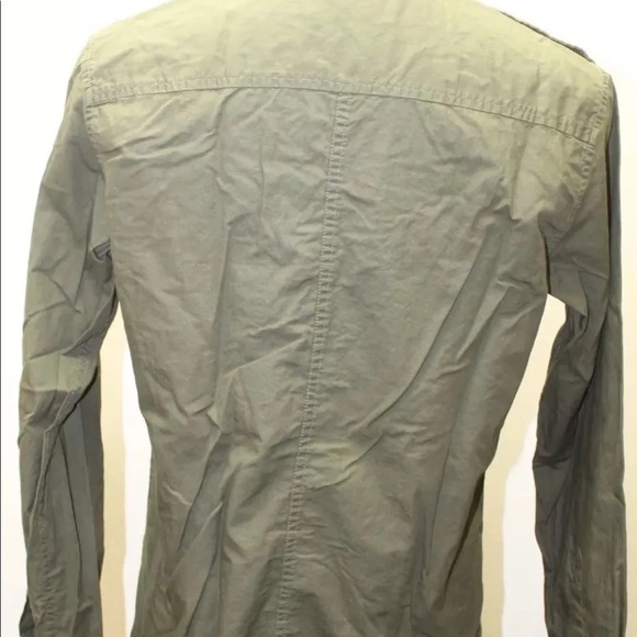 Signature 53 Levis Men Military Green Long Sleeve Shirt Polo Small 100% Cotton - Picture 3 of 13